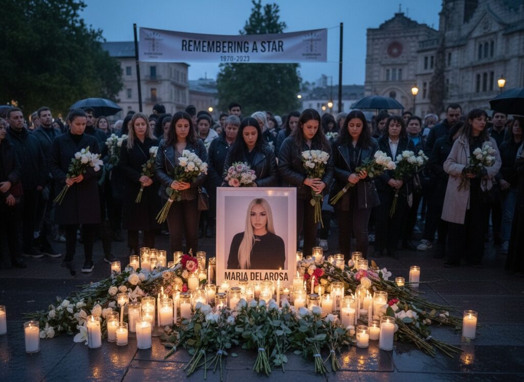 Fans began leaving flowers, candles, and printed lyrics at the scene by sunrise on November 25