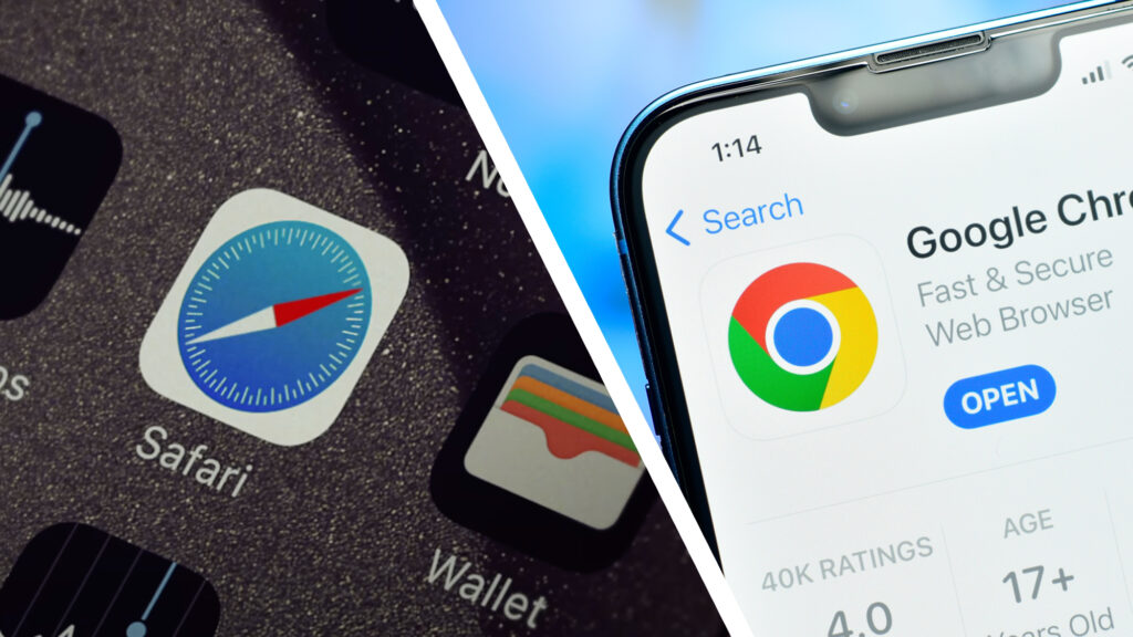 Side-by-side screenshots of Android Chrome and iPhone Safari removing the wrong suggestion