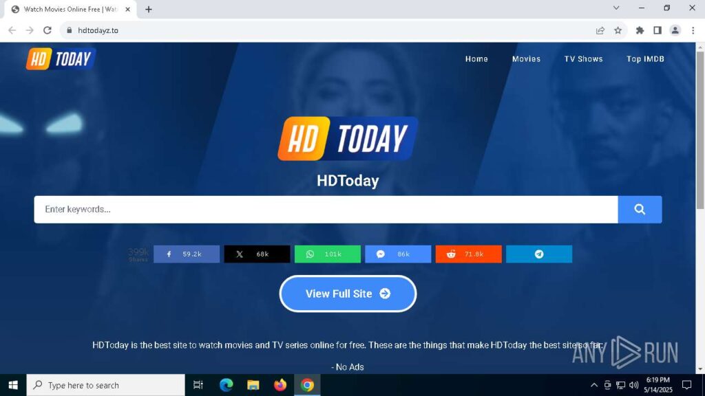 Malware analysis hdtodayz.to Malicious activity | ANY.RUN ...